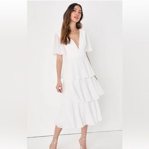 Lulus white dress, size medium